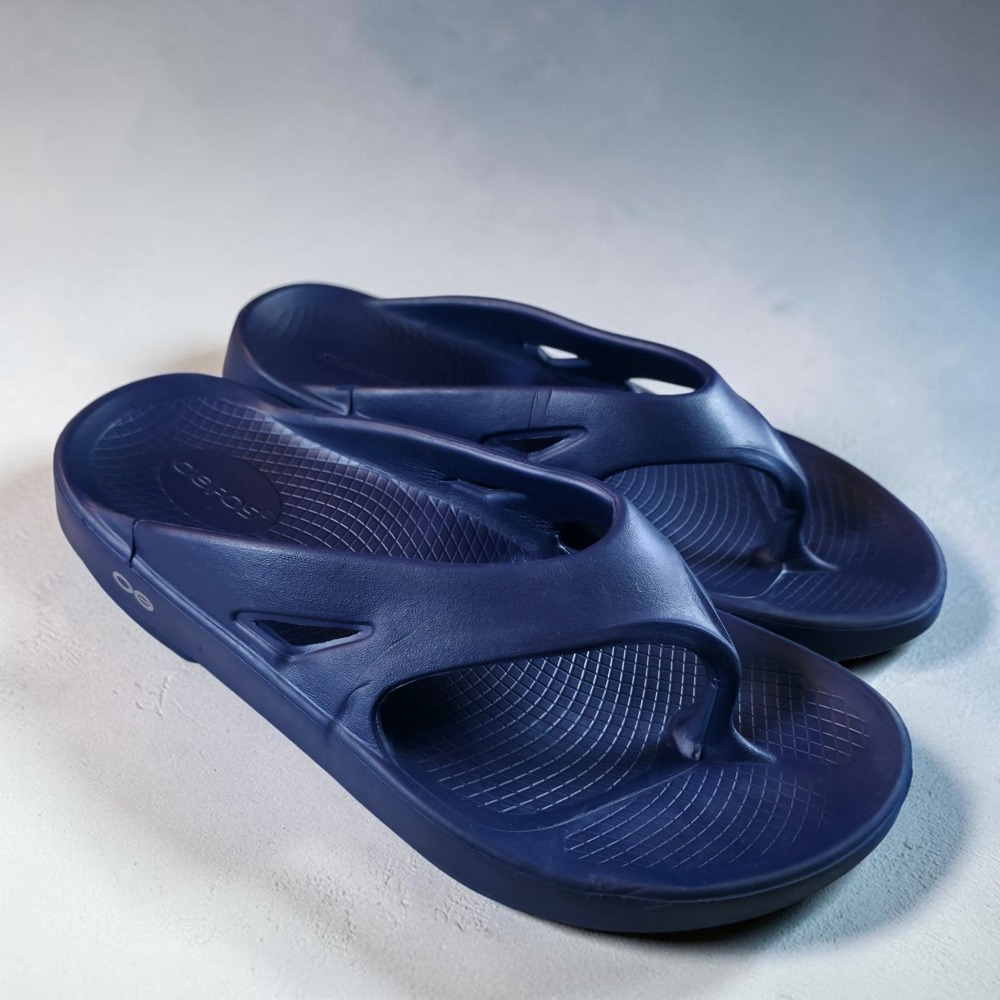 OOFOS Original Recovery Sandals Mens 8 Womens 10 Flip Flop Thong Slides Blue